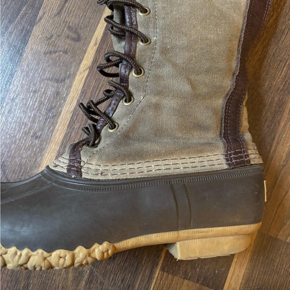 Women's LL Bean Signature Waxed-Canvas Tall Maine Hunting Shoe 16”, Size 7m - Picture 9 of 10